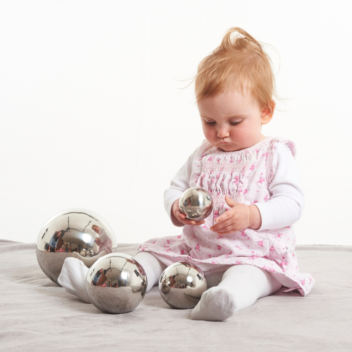 Sensory Steel Silver Balls, 4 pcs