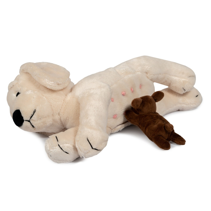 Plush Dog with Two Puppies