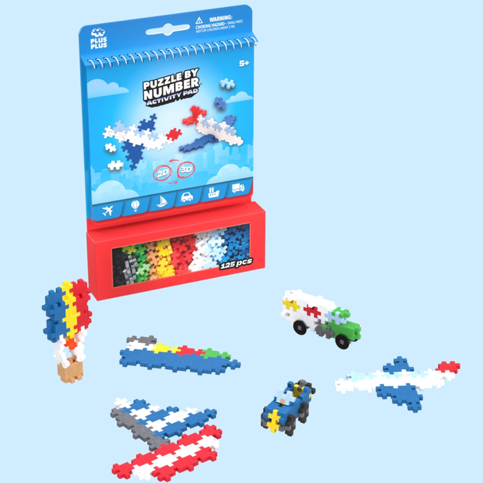Plus-Plus - Activity Pad, Transportation, 125 pcs