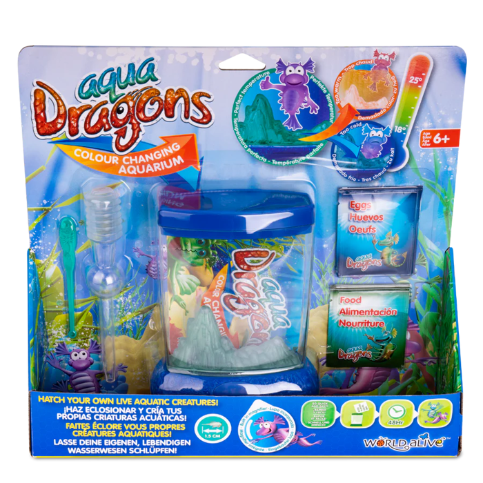 Aqua Dragons in Colour-Changing Aquarium
