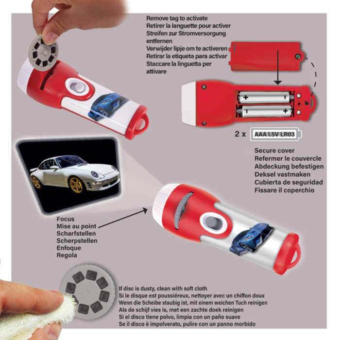 Torch Projector with Slides - Super Cars