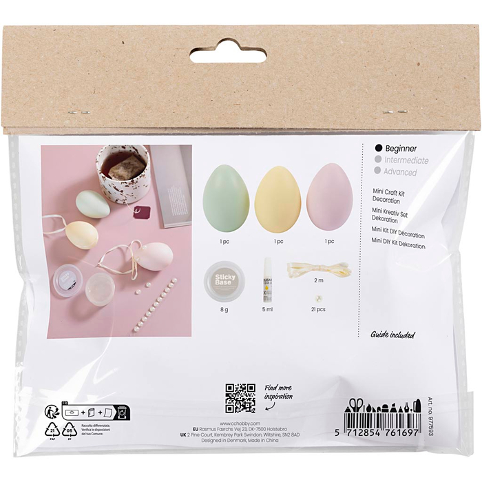 DIY Easter Craft - Pastel Easter Eggs, 3 pcs