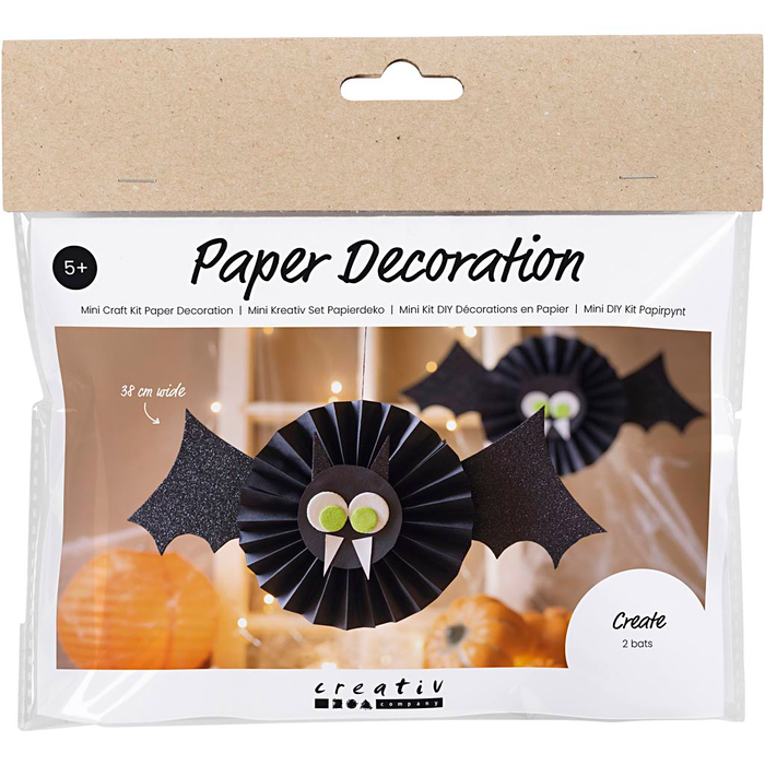 DIY Halloween Craft - Paper Bats, 2 pcs