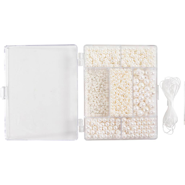 Jewelry Starter Kit - White Pearl Beads