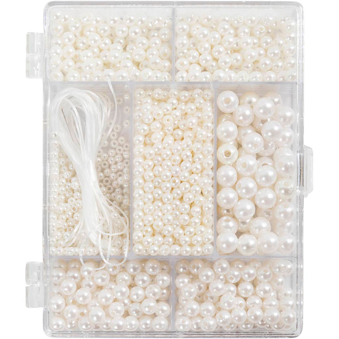 Jewelry Starter Kit - White Pearl Beads