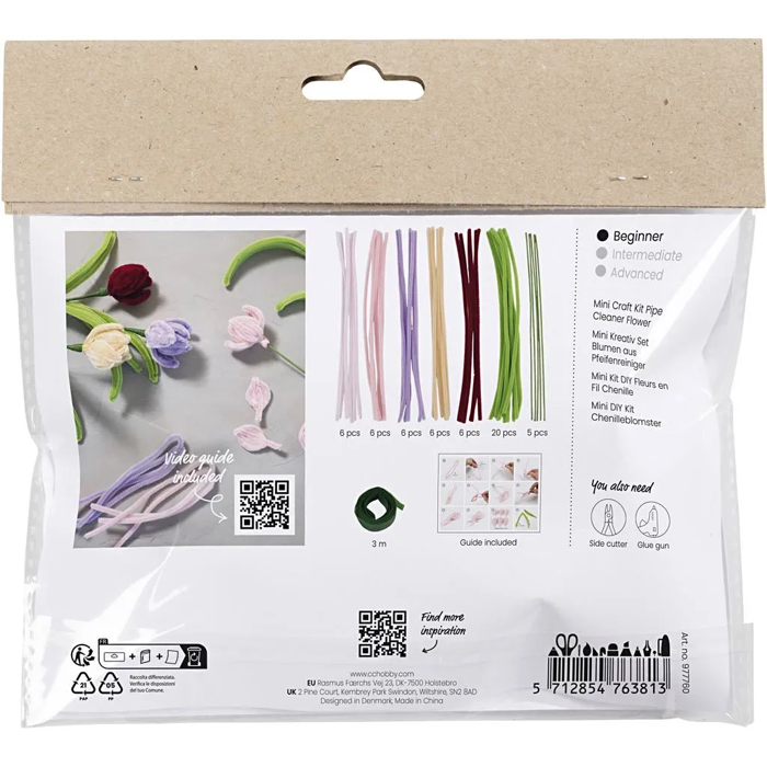 Chenille Flowers - Tulips, 5 pcs
