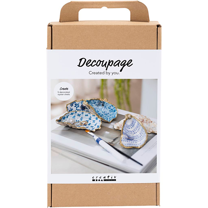 DIY Decoupage Oyster Shells, 5 pcs