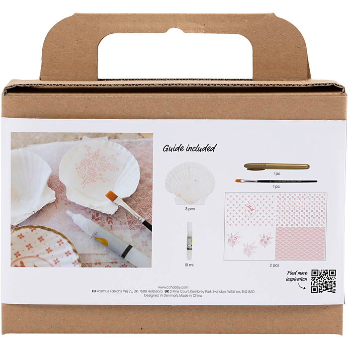 DIY Decoupage Seashells, 3 pcs