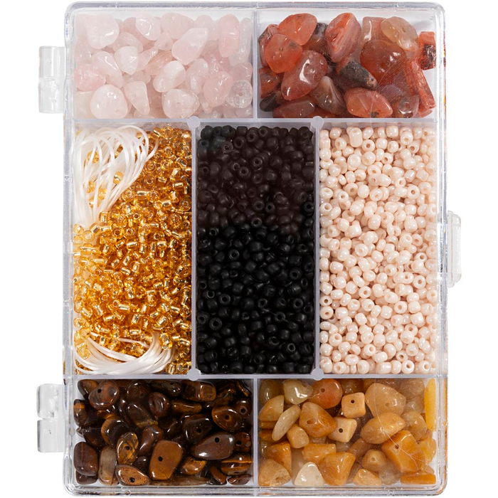 Jewelry Starter Kit - Crystals, Beige/Brown/Black