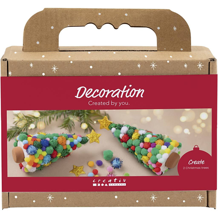 DIY Pom Pom Christmas Trees, 2 pcs