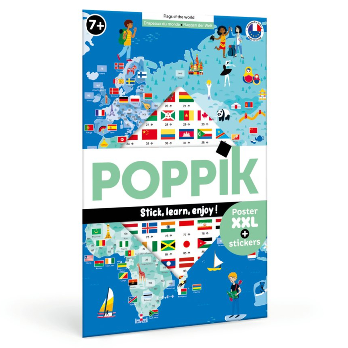Learn & Discover Sticker Poster - World Flags