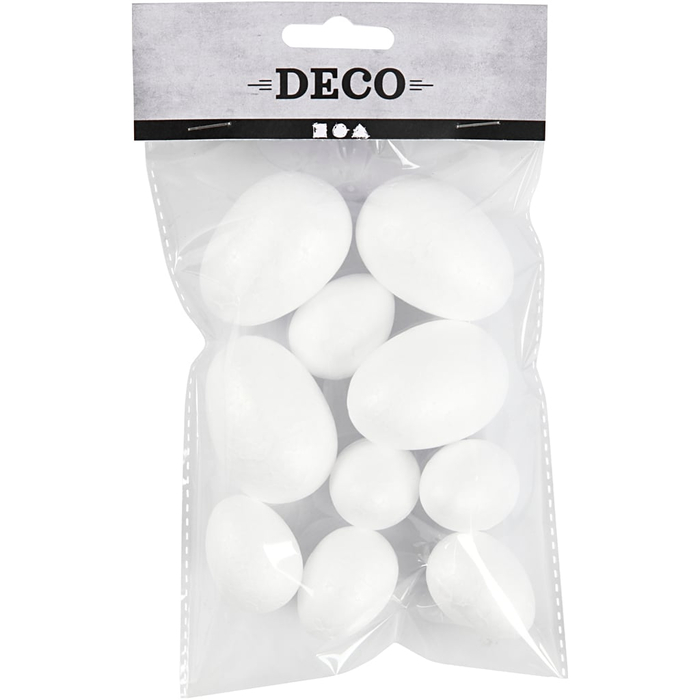 Polystyrene Eggs - 6 small & 4 large