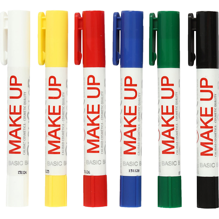 Face Paint - Crayons, Basic Colours, 6 pcs