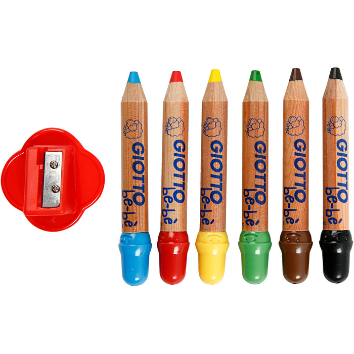 Coloured Pencils for Toddlers (asstd.), 6 pcs