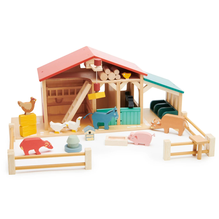 Toy Farm with Animals and Accessories, 22 pcs