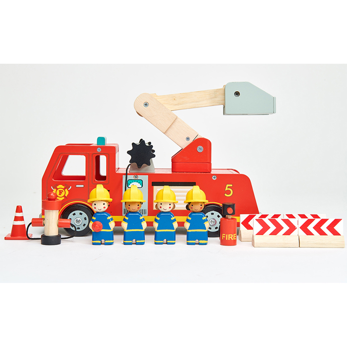 Wooden Fire Truck, 14 pcs
