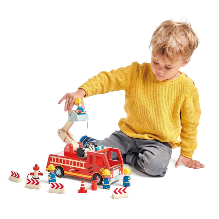 Wooden Fire Truck, 14 pcs