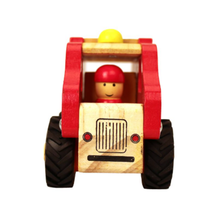 Fire Truck with Rubber Wheels - H: 9 cm