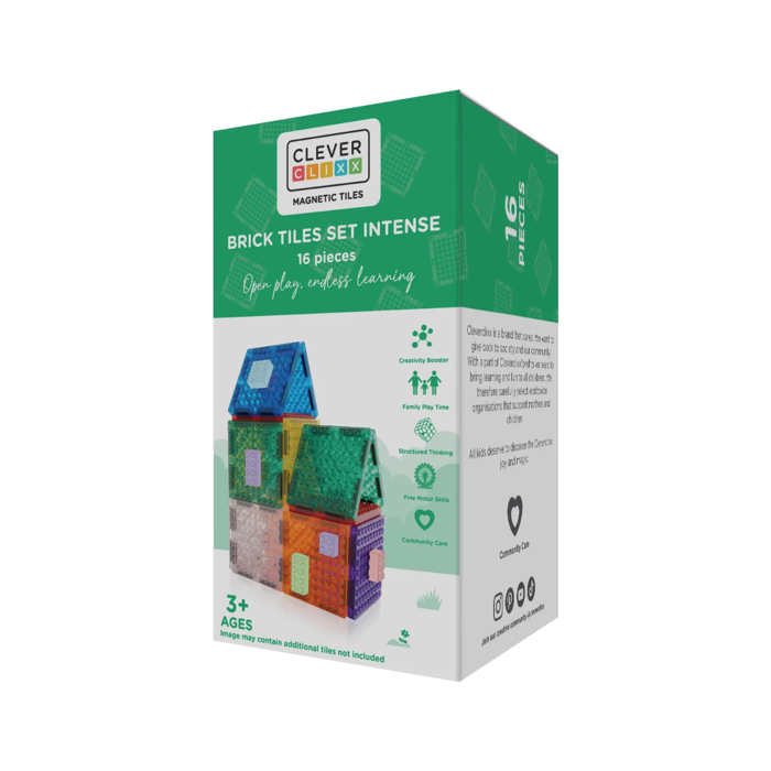 Cleverclixx | Intense Brick Tiles Set, 16 pcs