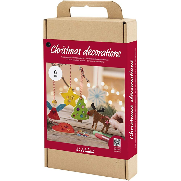DIY Christmas Ornaments w. Sequins, 6 pcs