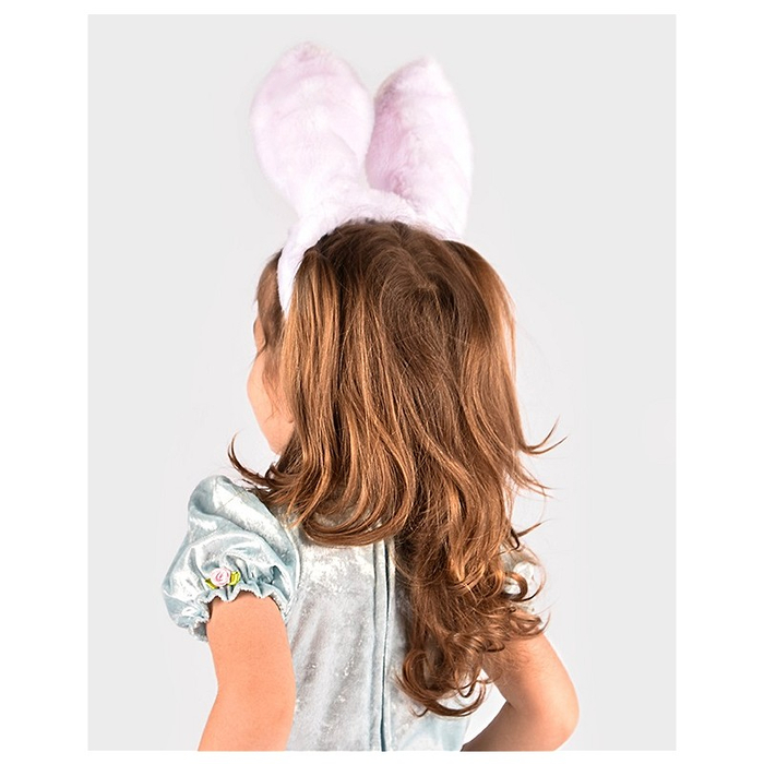 Headband with Bunny Ears - White/Pink