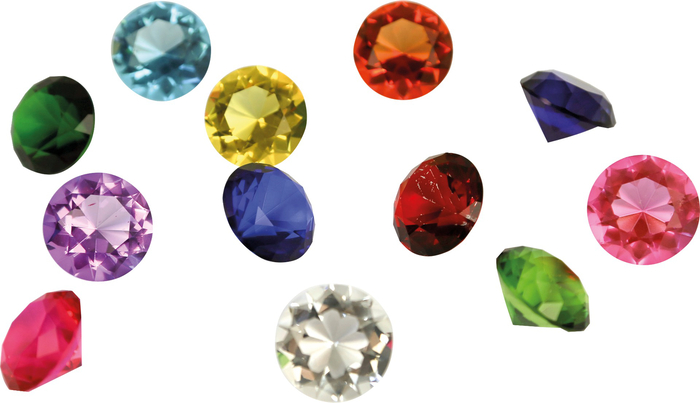 Diamonds Ø3 cm - Multicolour, 12 pcs