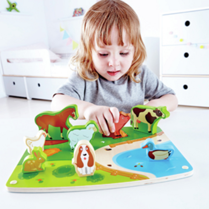 2-in-1 Puzzle and Play Board - Farm Animals