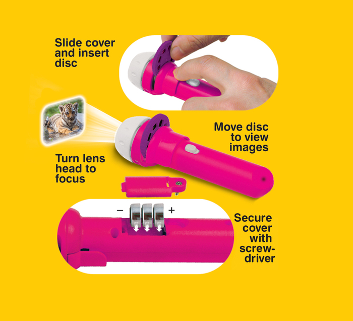 Torch Projector with Slides - Cute Cuddly Animals