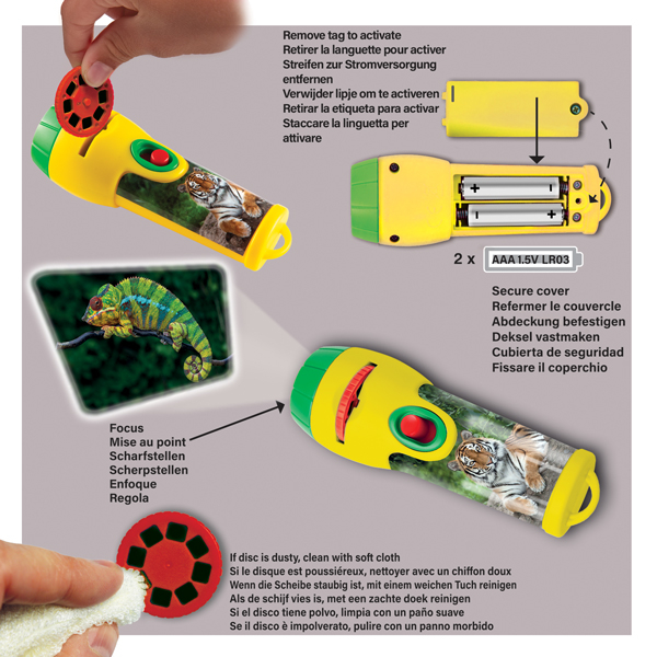Torch Projector with Slides - Animals