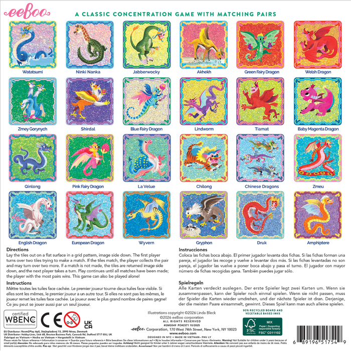 Memory & Matching Game - Shiny Dragons