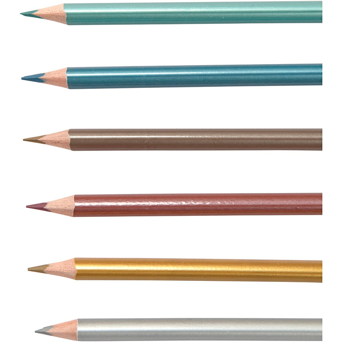 Coloured Pencils - Metallic, 6 pcs
