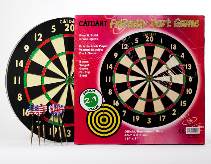 Dart Board incl. Darts - Reversible