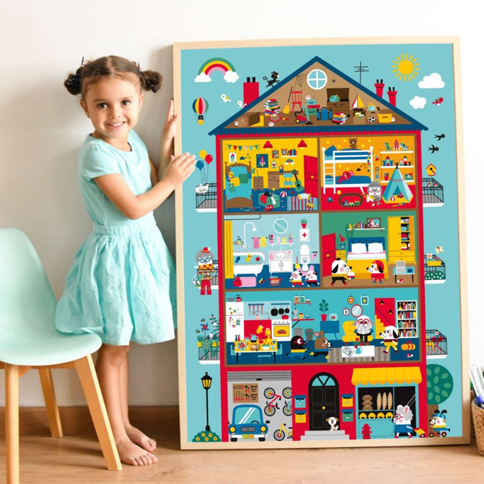 Learn & Discover Sticker Poster - At Home