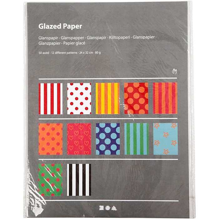 Glossy Craft Paper - Patterns, 50 Sheets
