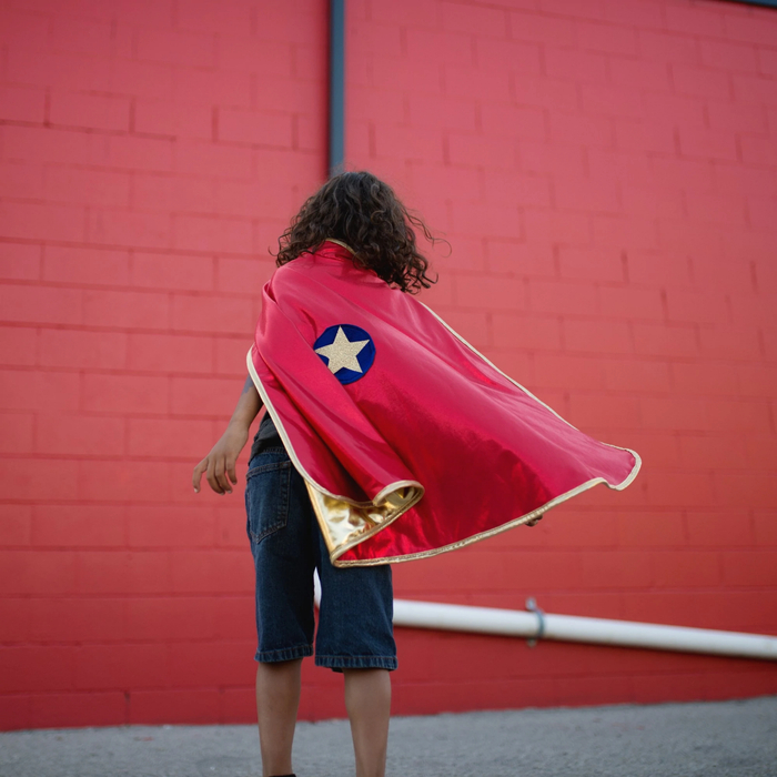 2-in-1 Reversible Cape Gold/Red, Size 5-6 yrs