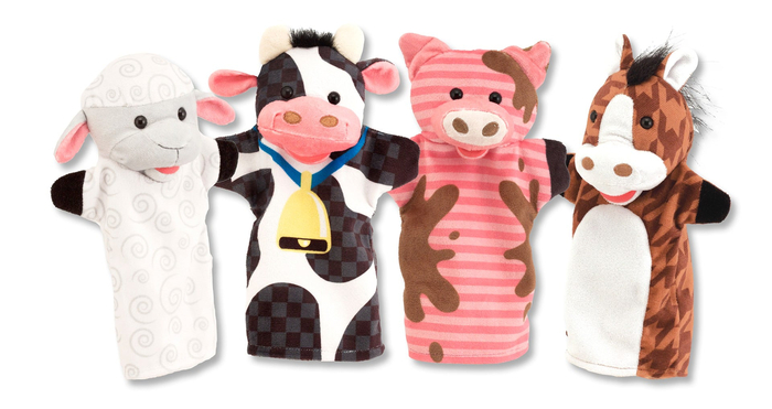 Hand Puppets - Farm Friends, 4 pcs
