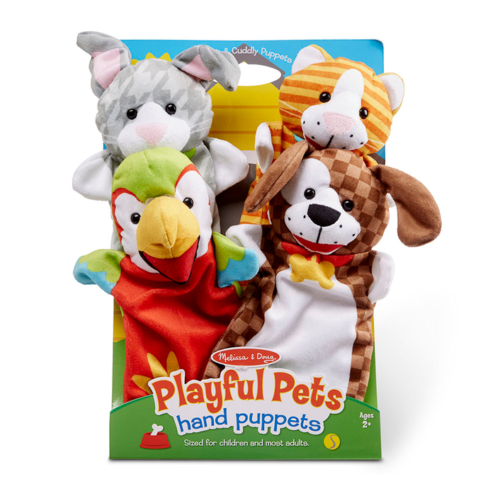 Hand Puppets - Playful Pets, 4 pcs