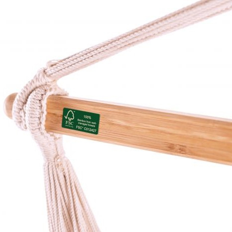 Single Organic Cotton Hammock Chair - Latte