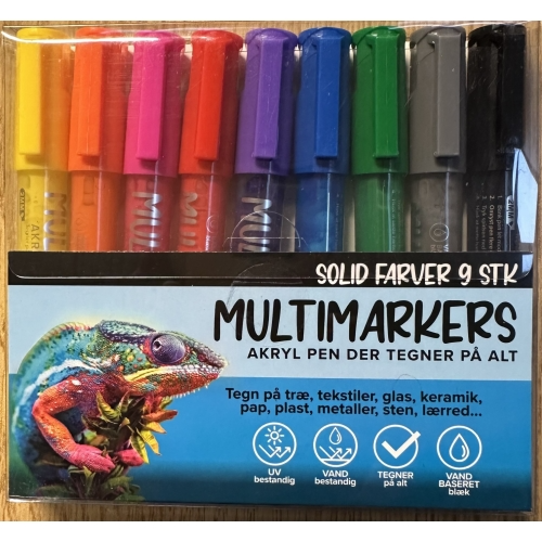 Rock Paint Markers - Basic Colours, 9 pcs