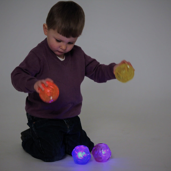 Sensory Flashing Bouncy Balls, 4 pcs