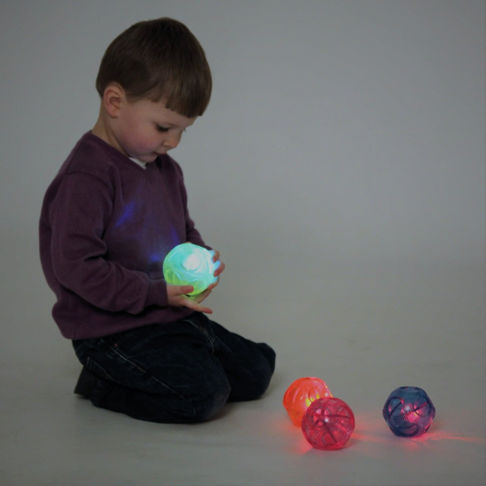 Sensory Flashing Bouncy Balls, 4 pcs