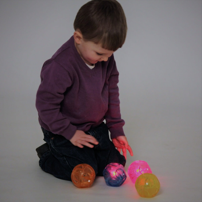 Sensory Flashing Bouncy Balls, 4 pcs