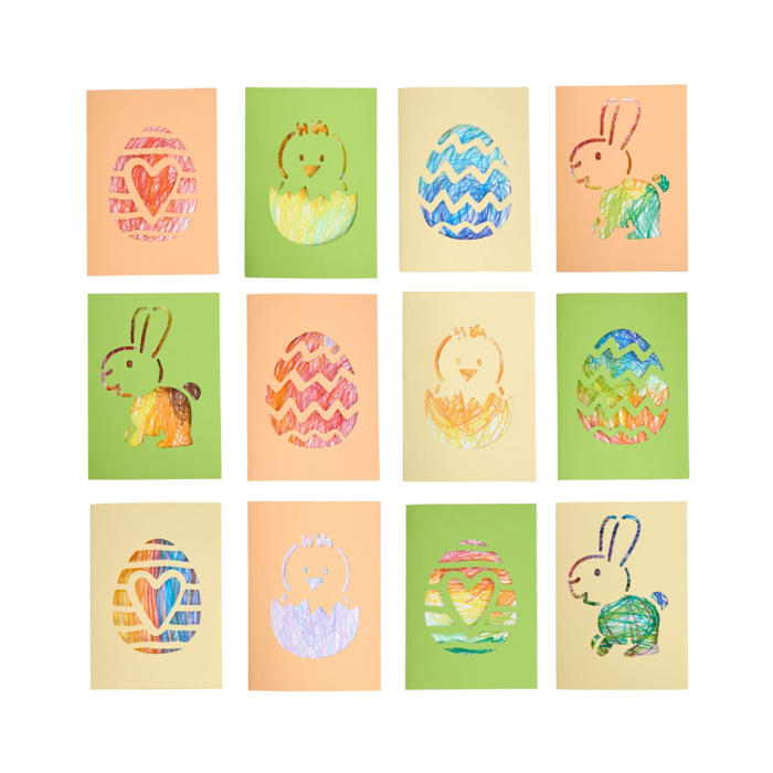 DIY Easter Cards, 12 pcs