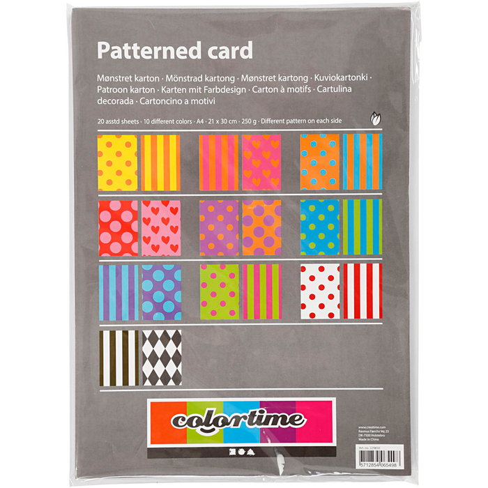Construction Paper A4 - Patterns, 20 asstd. Sheets