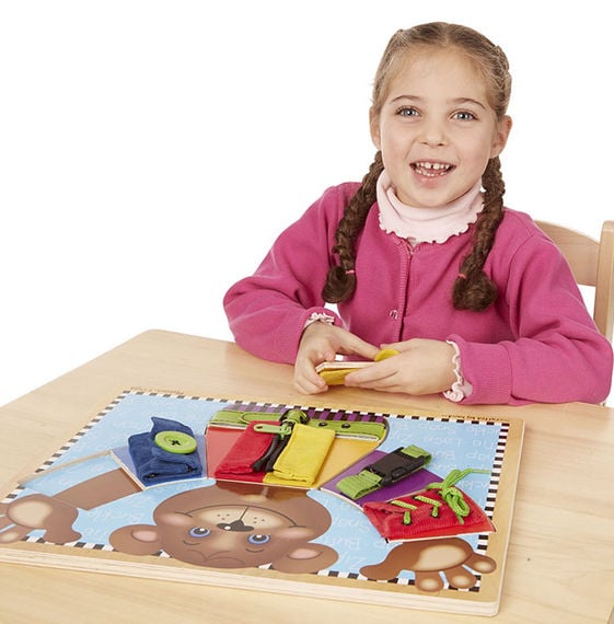 Basic Skills Puzzle Board - Dress the Bear