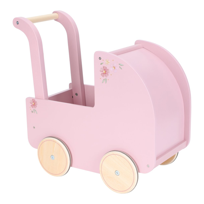 Doll Pram with Bedding - Rose