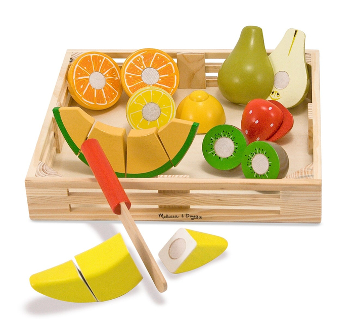 Play Food - Wooden Crate with Fruit