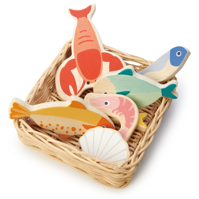 Play Food - Fish & Seafood Basket, 7 pcs