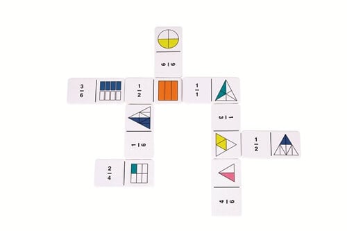 Fractions Game - Rainbow Fraction Dominoes