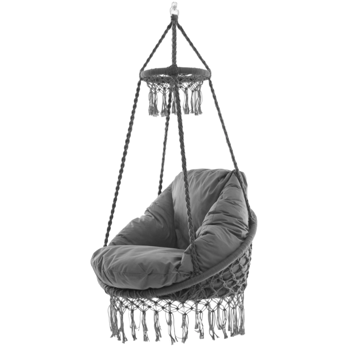 Macramé Hammock Chair - Grey